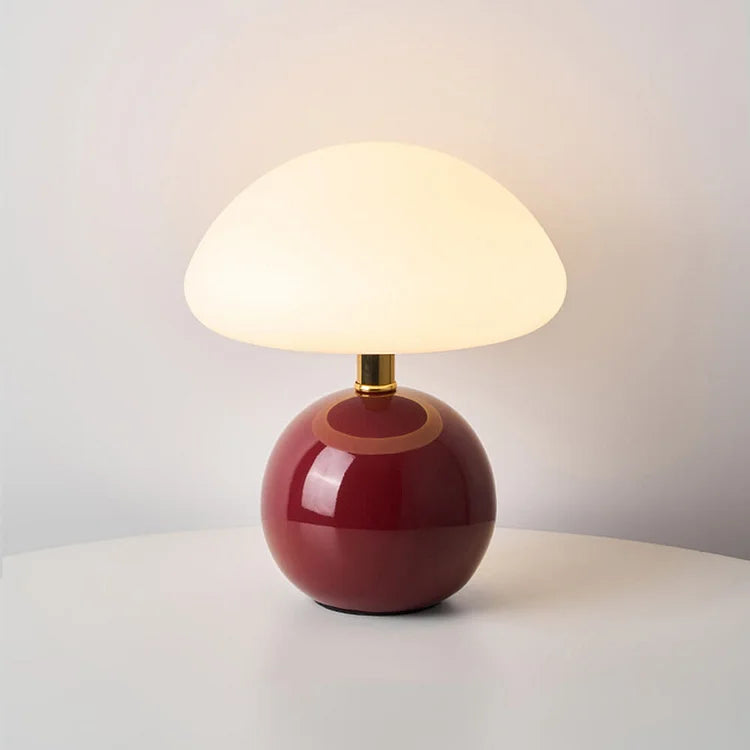 Bedside Lamp Ceramic Base Mushroom Shade Light