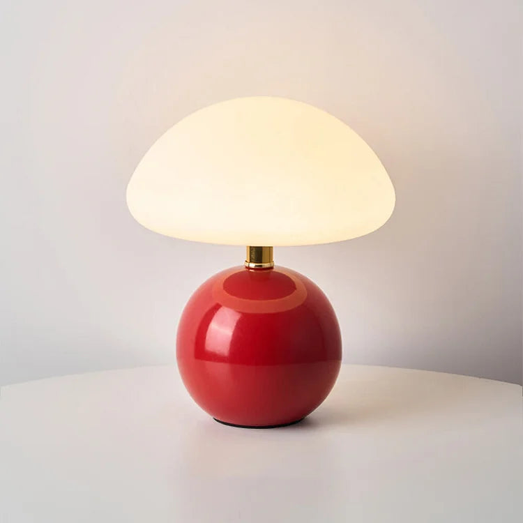Bedside Lamp Ceramic Base Mushroom Shade Light