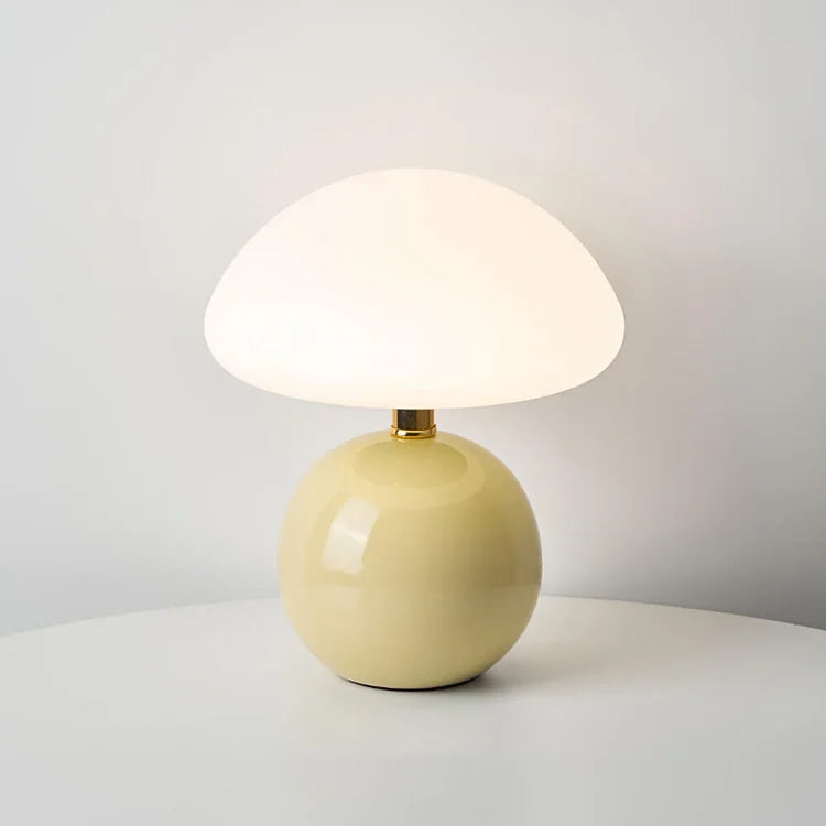 Bedside Lamp Ceramic Base Mushroom Shade Light