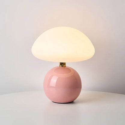 Bedside Lamp Ceramic Base Mushroom Shade Light