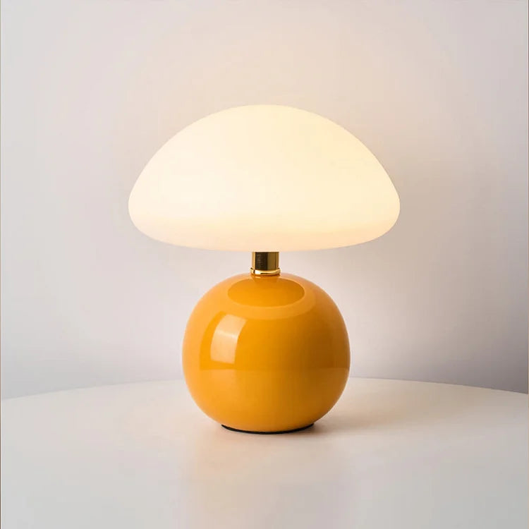 Bedside Lamp Ceramic Base Mushroom Shade Light