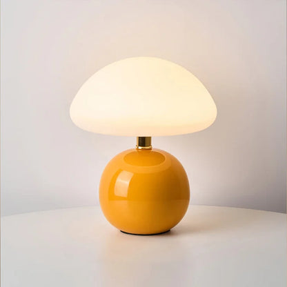 Bedside Lamp Ceramic Base Mushroom Shade Light