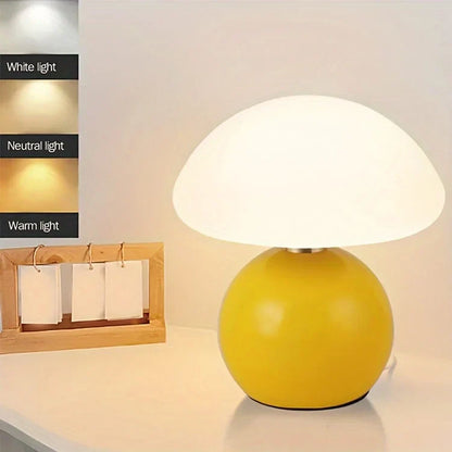 Bedside Lamp Ceramic Base Mushroom Shade Light