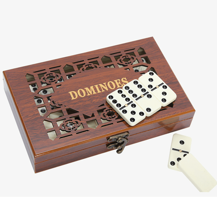 Wooden Domino Storage Box Set