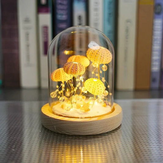 Table Lamp with Vintage Glass Dome Design