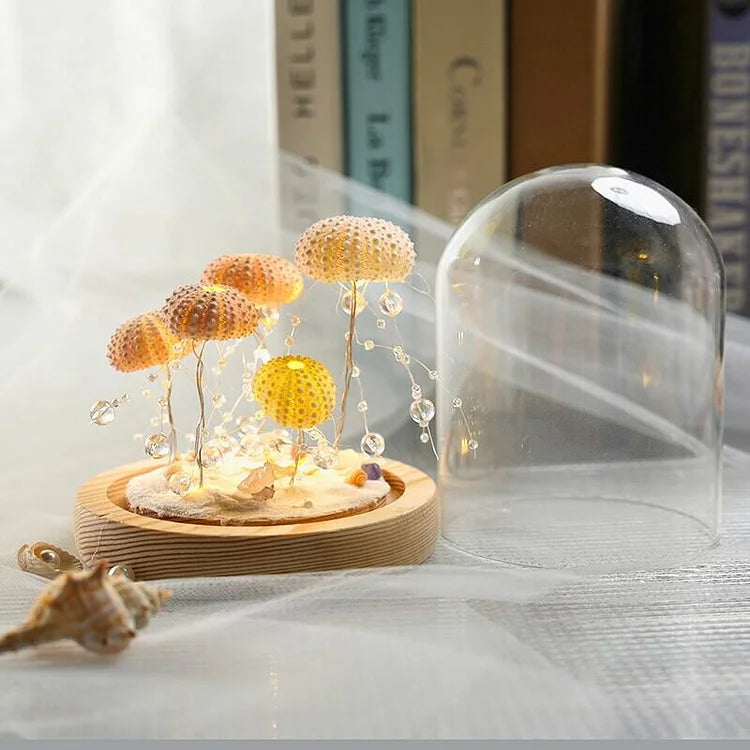 Table Lamp with Vintage Glass Dome Design