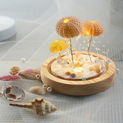 Table Lamp with Vintage Glass Dome Design
