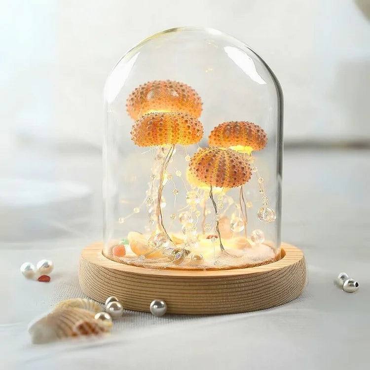Table Lamp with Vintage Glass Dome Design