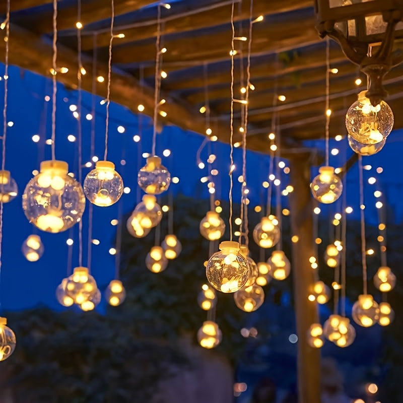 Fairy Lights with Hanging Globe Ornaments