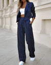 Women's Two-Piece Striped Suit – Elegance Meets Casual