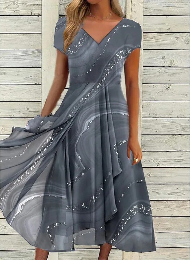 Yana | V Neck Midi Dress