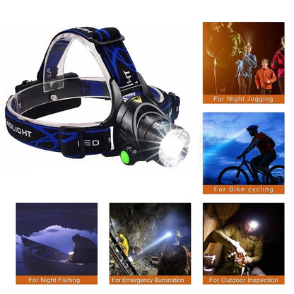 Head Torch | Rechargeable Waterproof Zoomable LED Headlamp