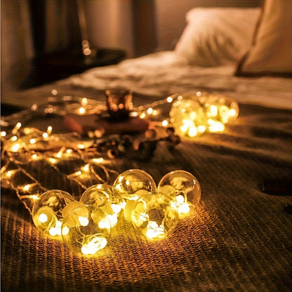Fairy Lights with Hanging Globe Ornaments