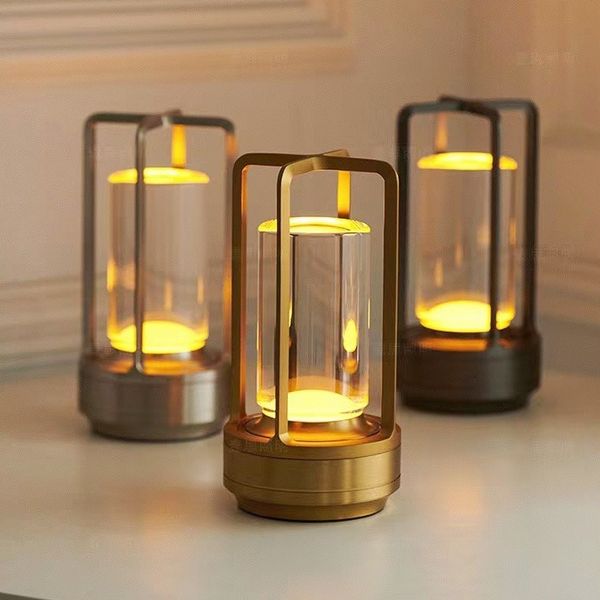 LED Candle Effect Crystal Table Lamp