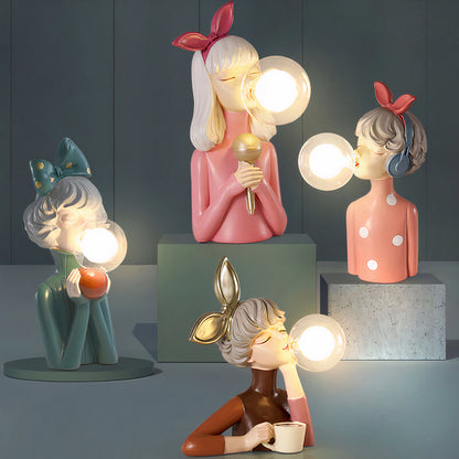 Table Lamp Modern Resin Girl Design Light