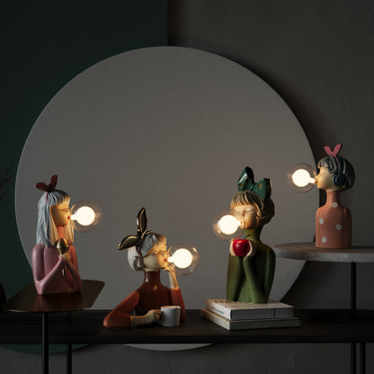Table Lamp Modern Resin Girl Design Light