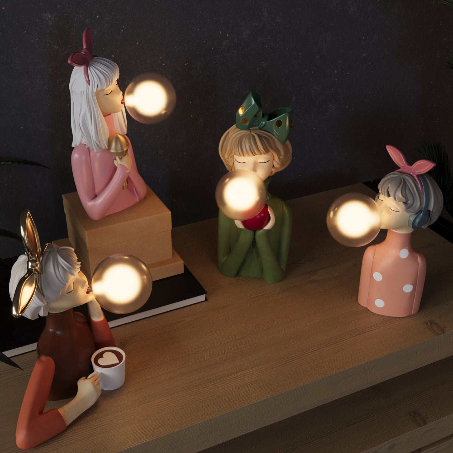 Table Lamp Modern Resin Girl Design Light