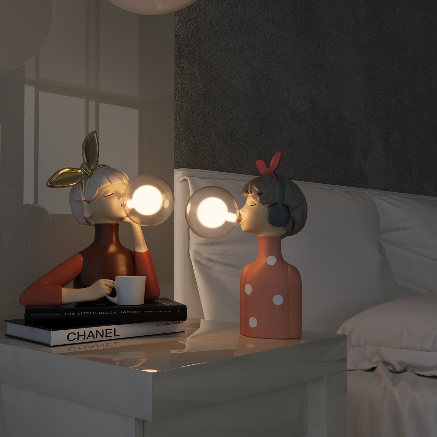 Table Lamp Modern Resin Girl Design Light