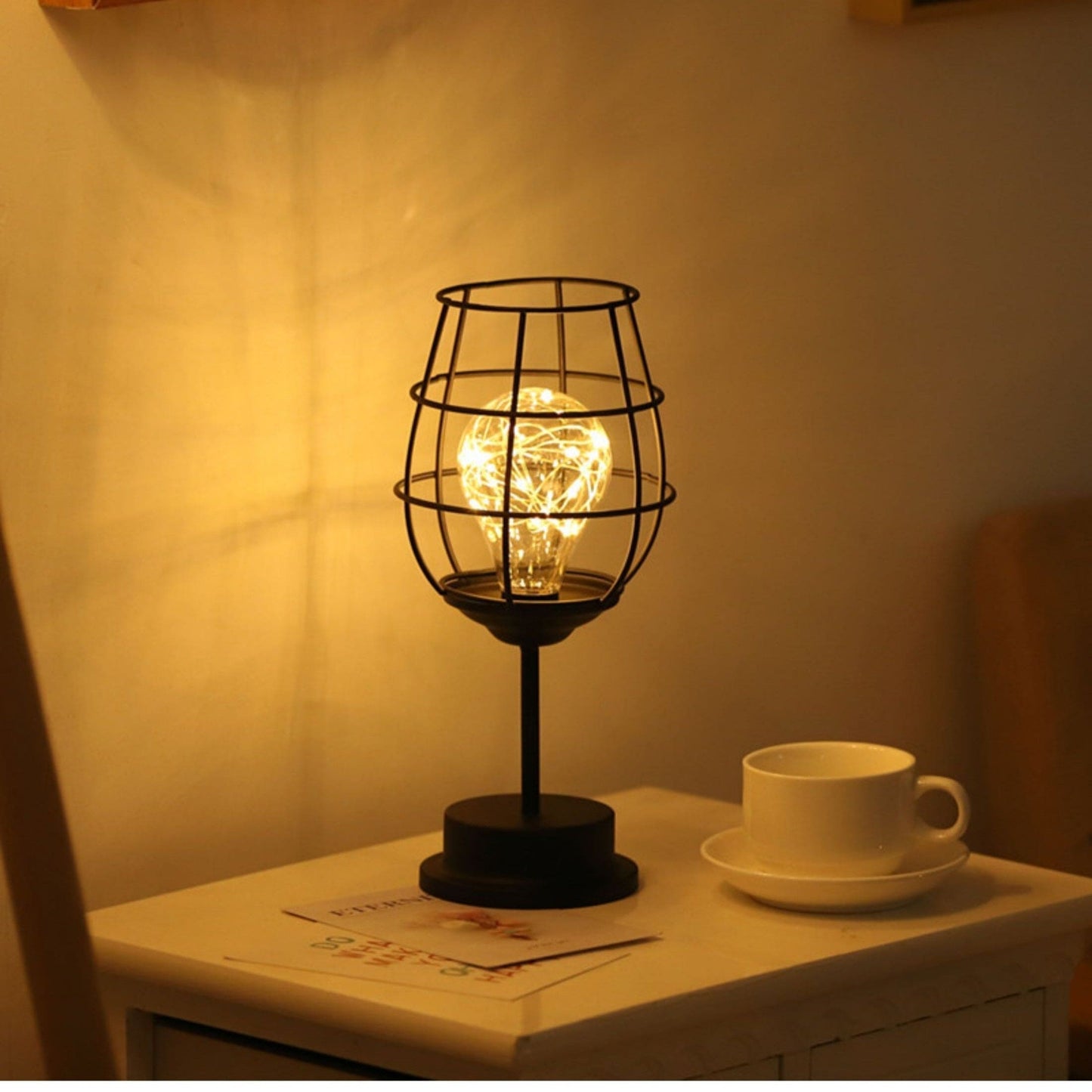 Table Lamp with Modern Black Metal Design
