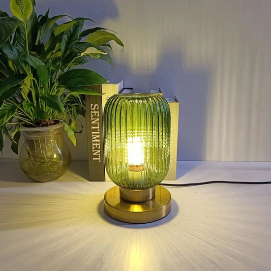 Table Lamp Modern Glass Shade Bedside Light