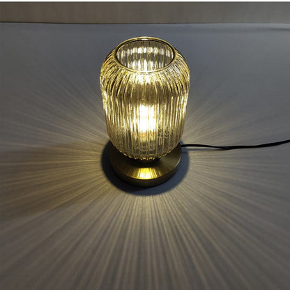 Table Lamp Modern Glass Shade Bedside Light