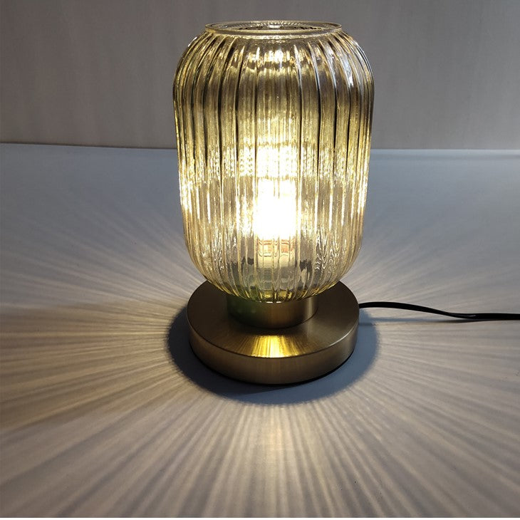 Table Lamp Modern Glass Shade Bedside Light