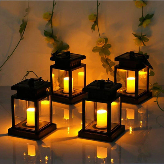 Outdoor Lanterns with Solar LED Lighting