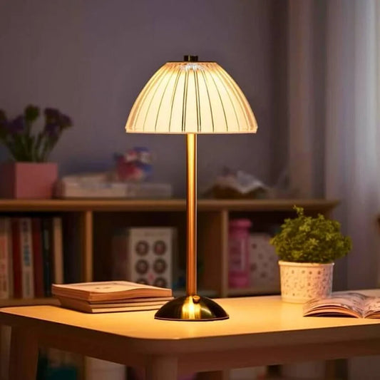 Table Lamp with Crystal Shade and USB Charging