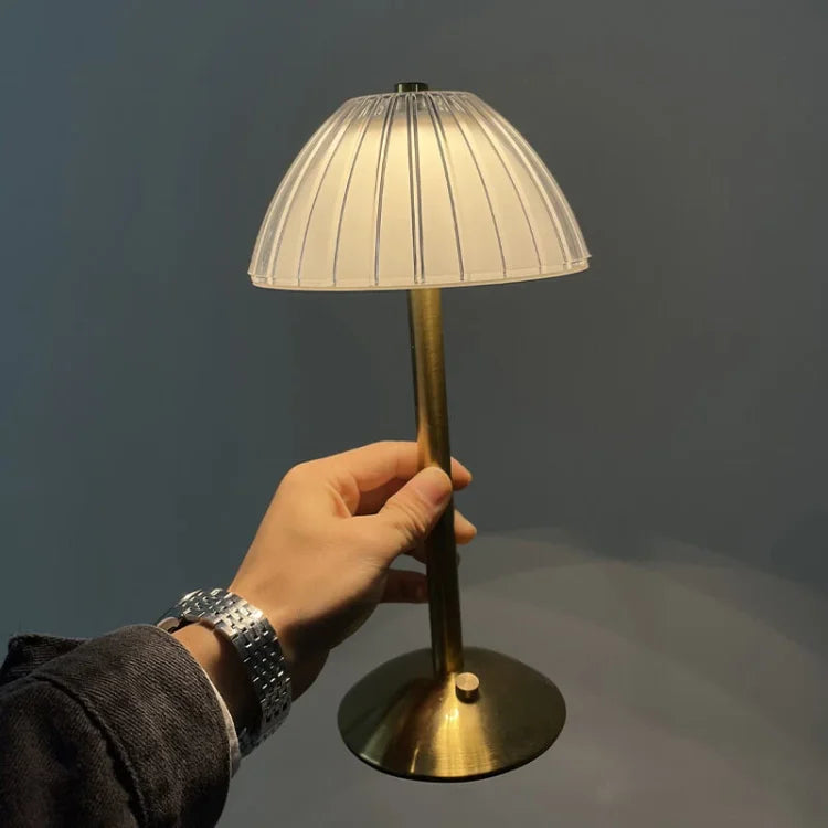 Table Lamp with Crystal Shade and USB Charging