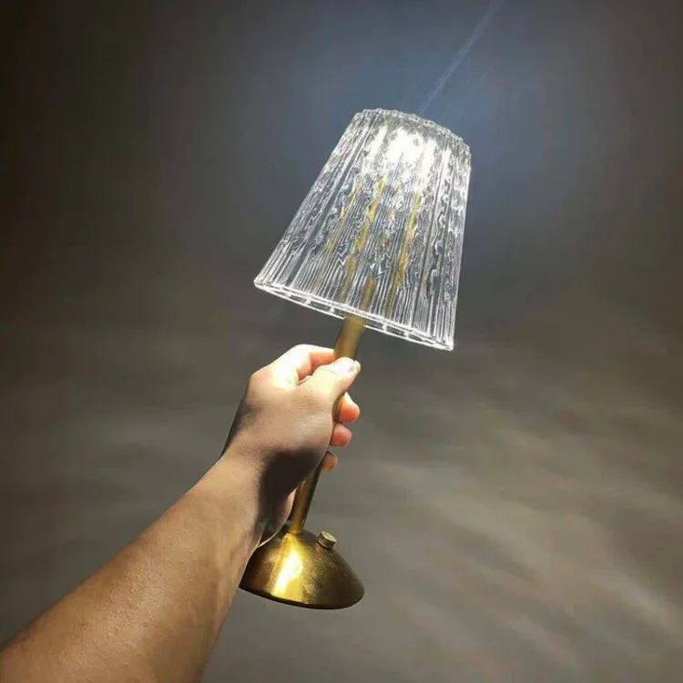Table Lamp with Crystal Shade and USB Charging