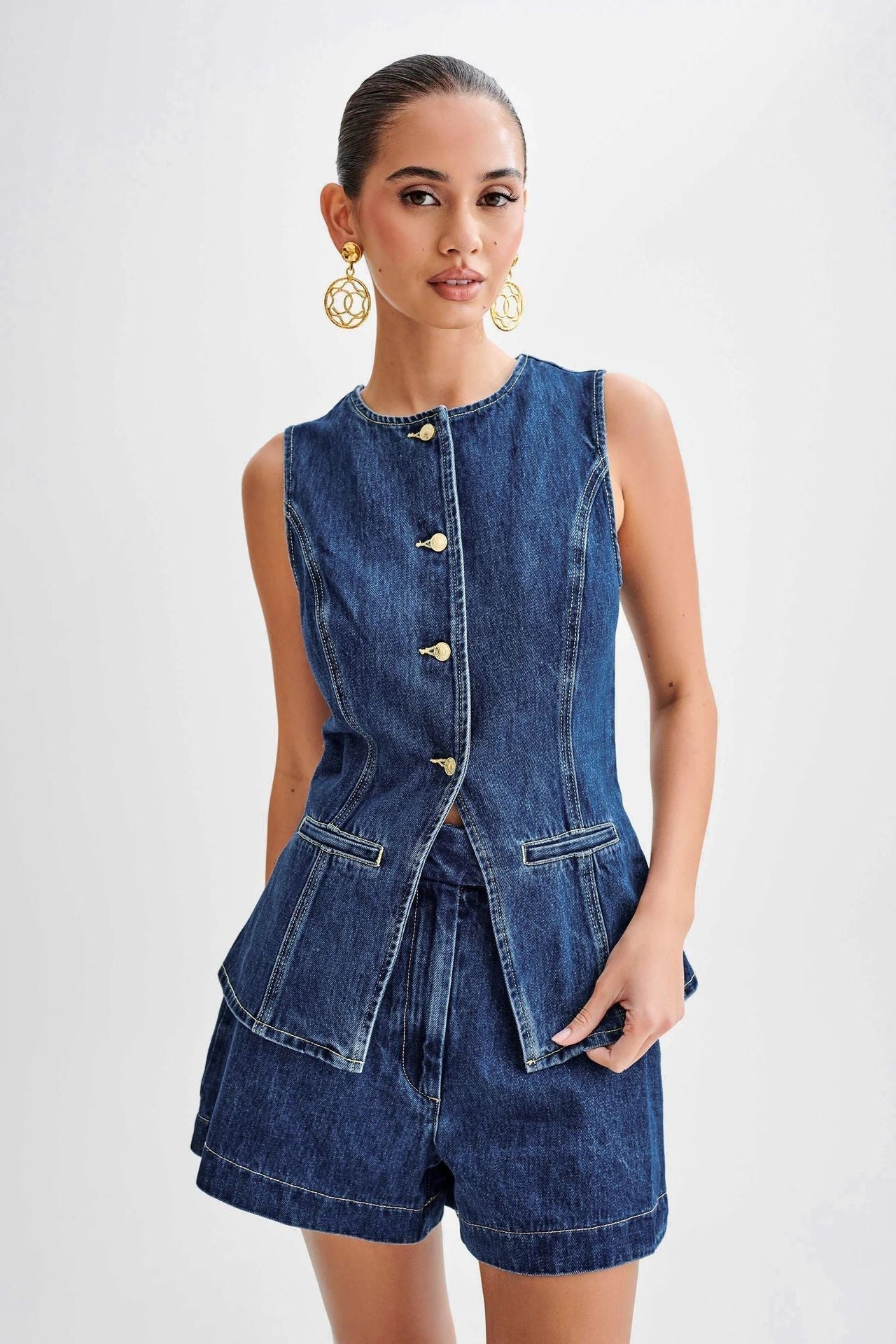 Luca™ | Vest and Denim Shorts Set – Casual and Fashionable for Everyday Wear