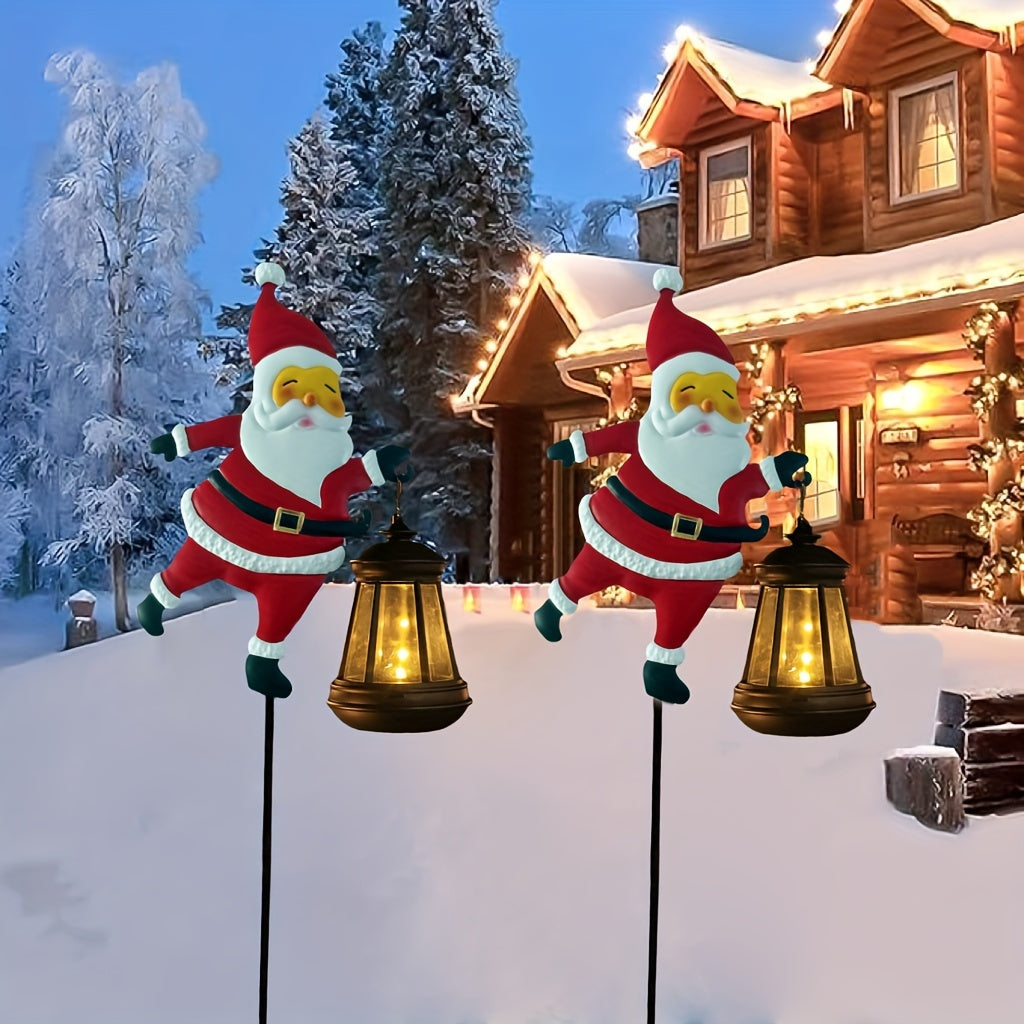 Outdoor Solar Lights with Santa Lanterns