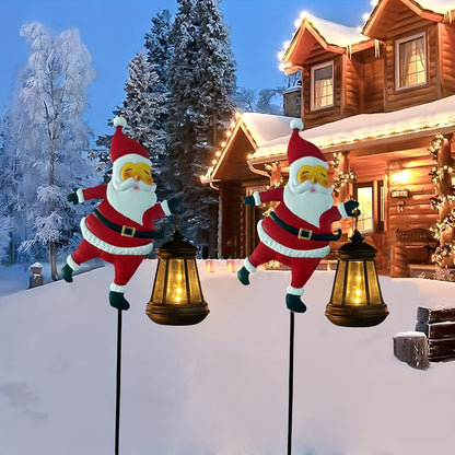 Outdoor Solar Lights with Santa Lanterns
