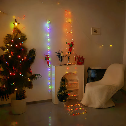Christmas Lights Climbing Santa Ladder Display