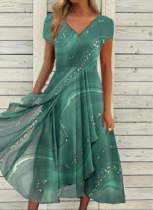 Yana | V Neck Midi Dress