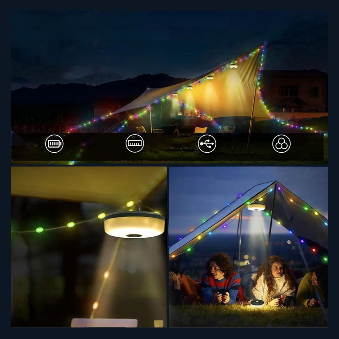 Christmas String Lights Outdoor USB Rechargeable
