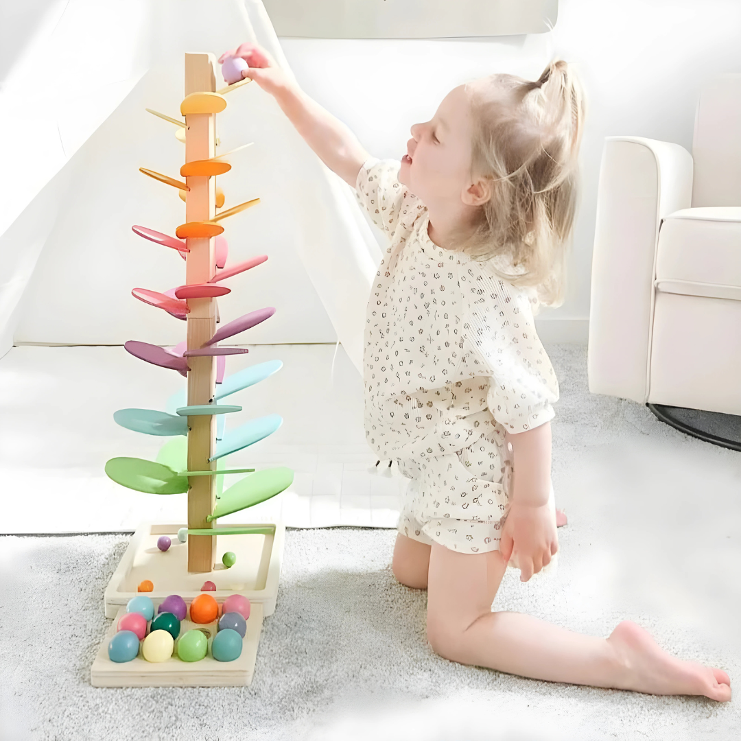 Marble Run Wooden Rainbow Sensory Toy
