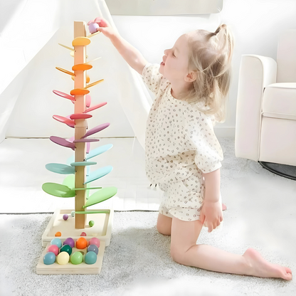 Marble Run Wooden Rainbow Sensory Toy