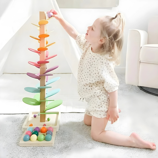 Marble Run Wooden Rainbow Sensory Toy