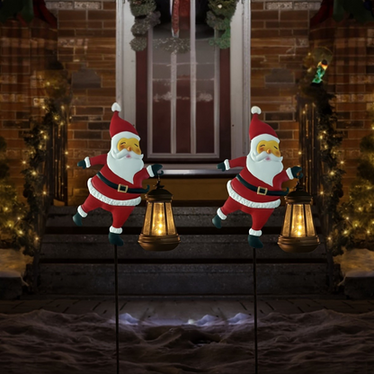 Outdoor Solar Lights with Santa Lanterns