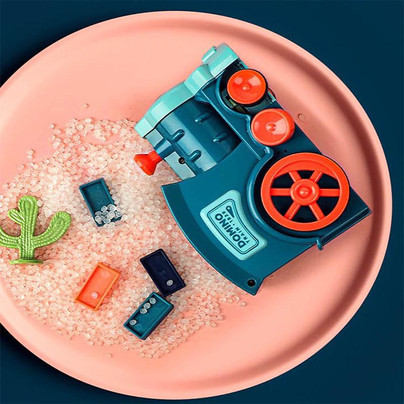 Wooden Domino Train Automatic Toy Set