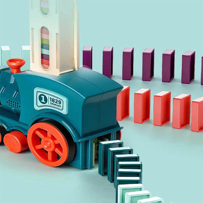 Wooden Domino Train Automatic Toy Set