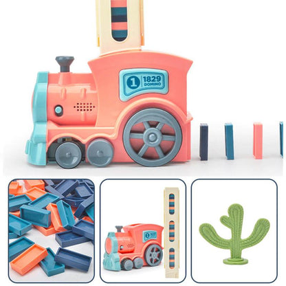 Wooden Domino Train Automatic Toy Set