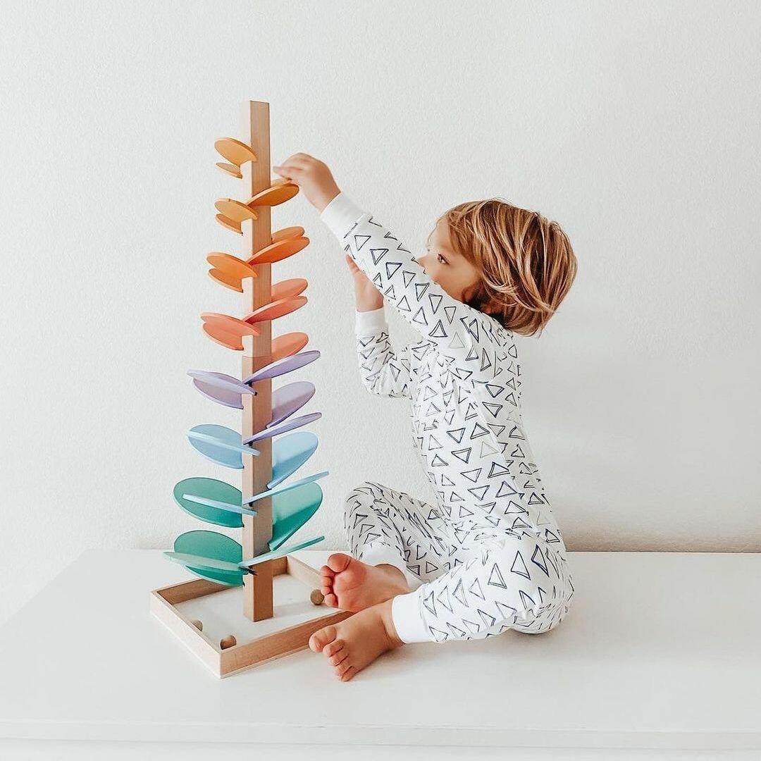 Marble Run Wooden Rainbow Sensory Toy