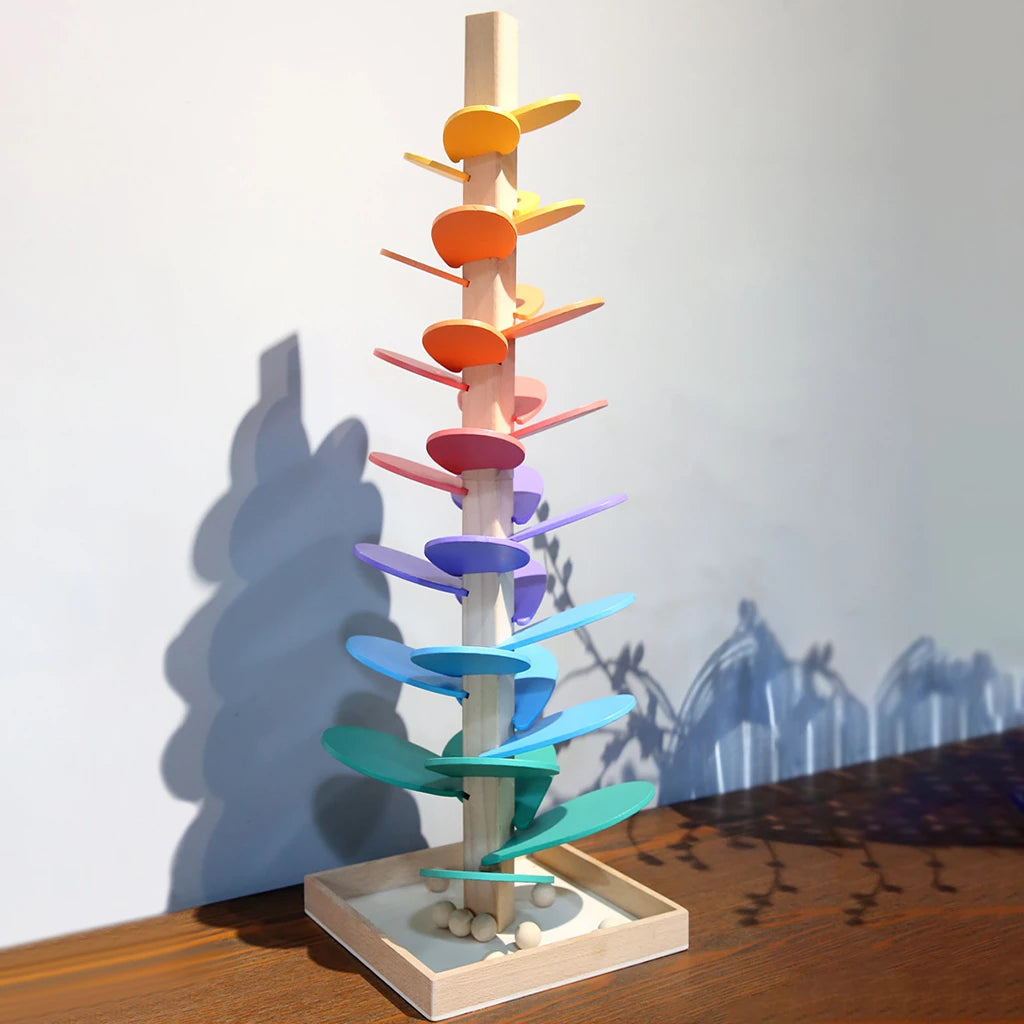 Marble Run Wooden Rainbow Sensory Toy