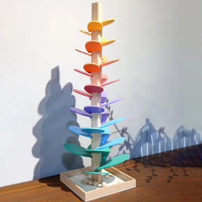Marble Run Wooden Rainbow Sensory Toy