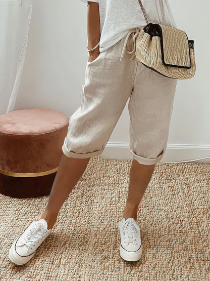 Marthe™ | Comfortable shorts with rolled hem