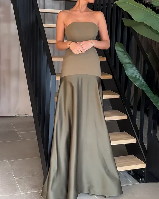 Avery | Elegant Strapless Maxi Dress