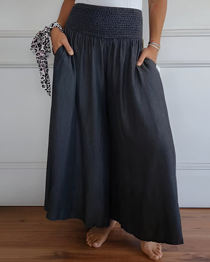 Saab Wide-Leg Pants with Elastic Waist