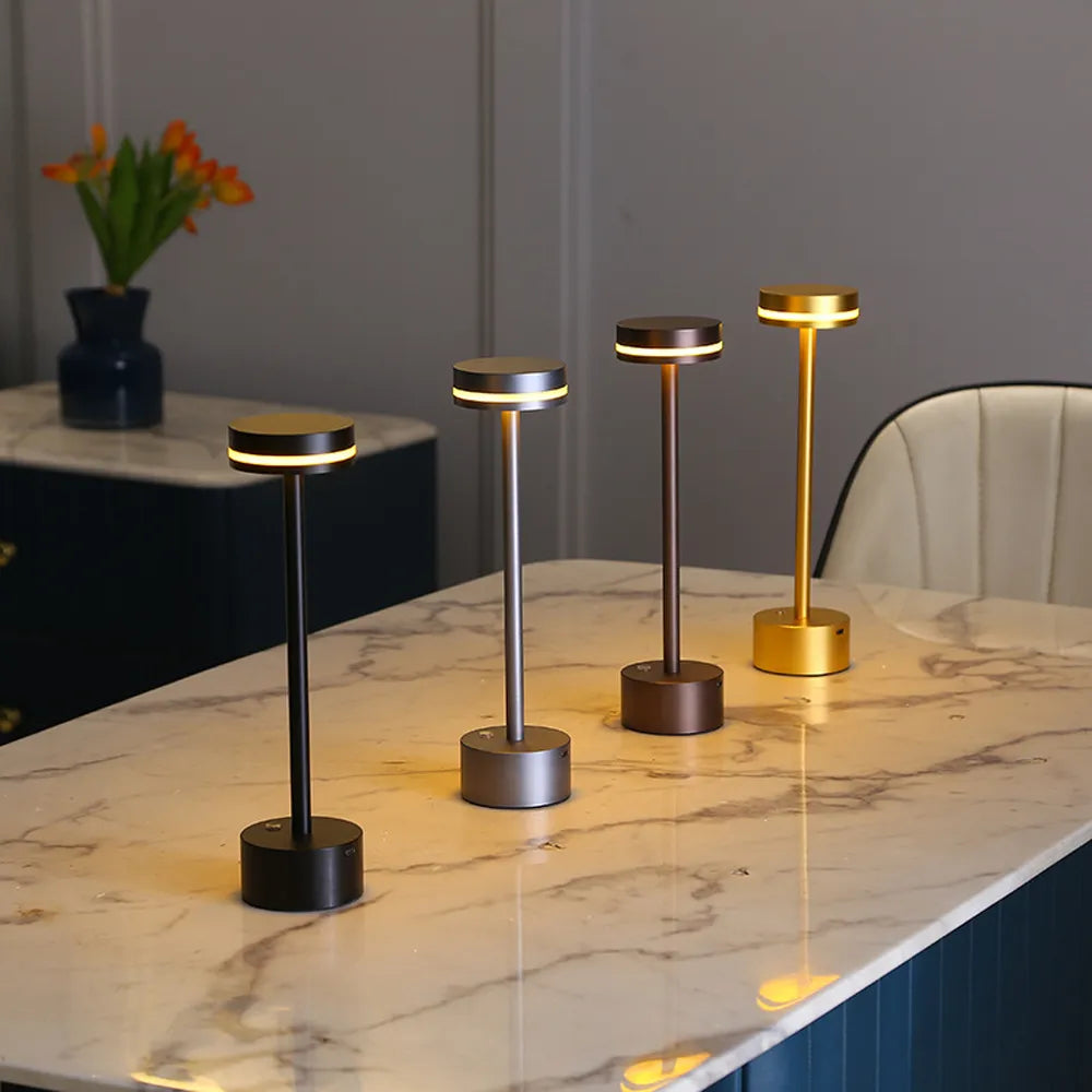 Table Lamp Gold Aluminum LED Touch Light